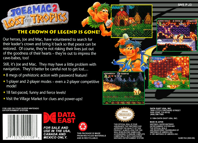 Joe & Mac 2 : Lost in the Tropics — Box back