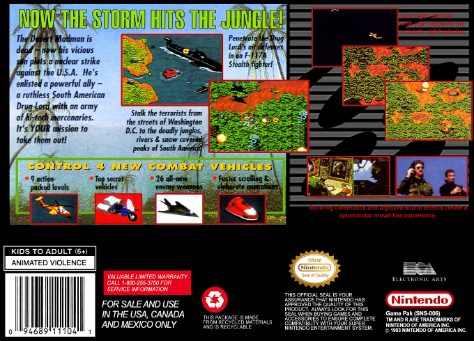 Jungle Strike — Box back