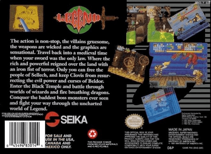 Legend — Box back