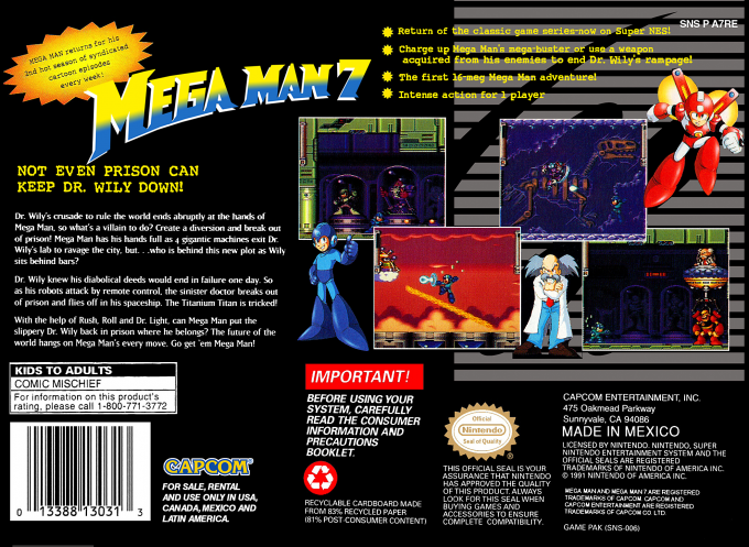 Mega Man 7 — Box back