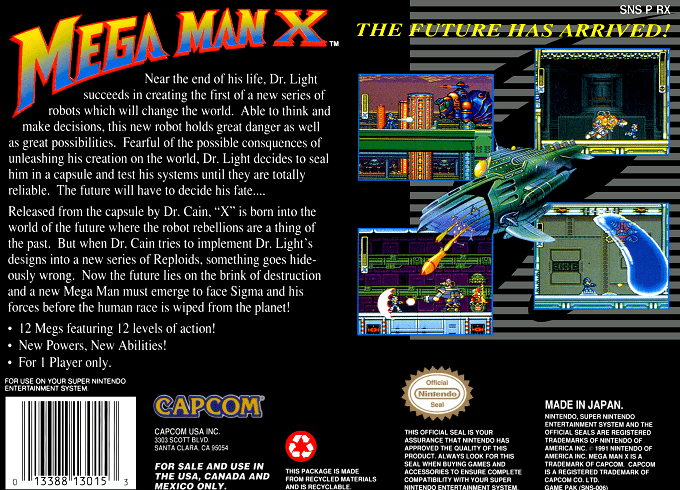 Mega Man X — Box back