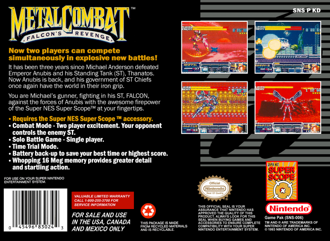 Metal Combat : Falcon's Revenge — Box back