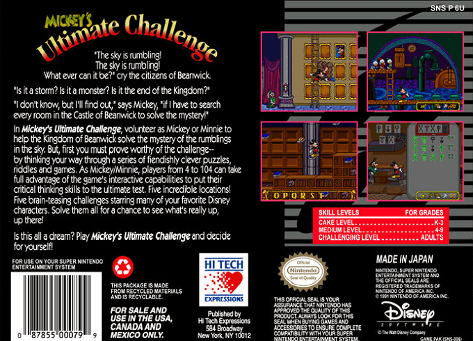 Mickey's Ultimate Challenge — Box back