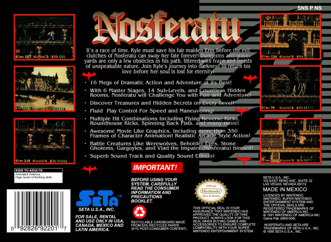 Nosferatu — Box back
