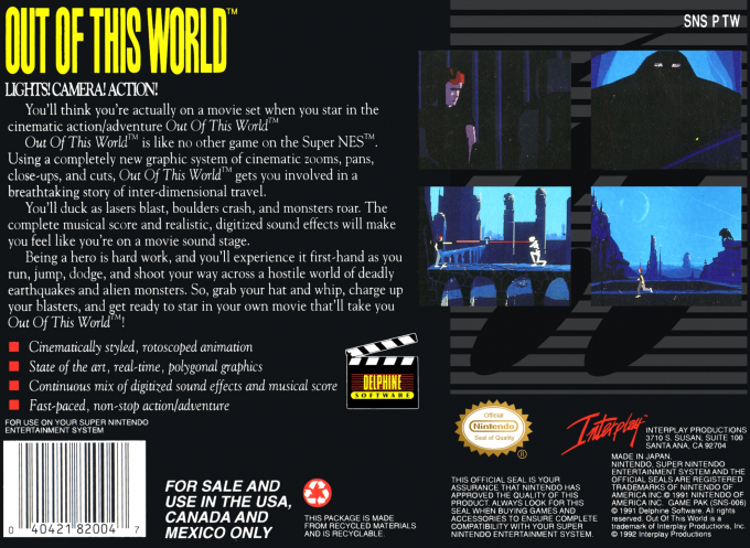 Out of This World — Box back