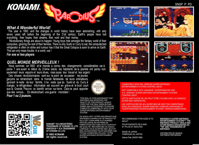 Parodius — Box back
