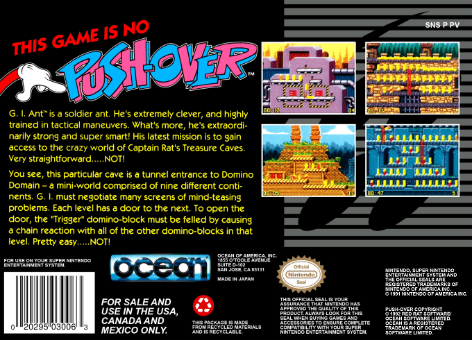 Push-Over — Box back