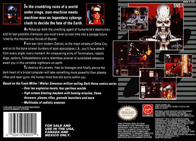 RoboCop versus The Terminator — Box back