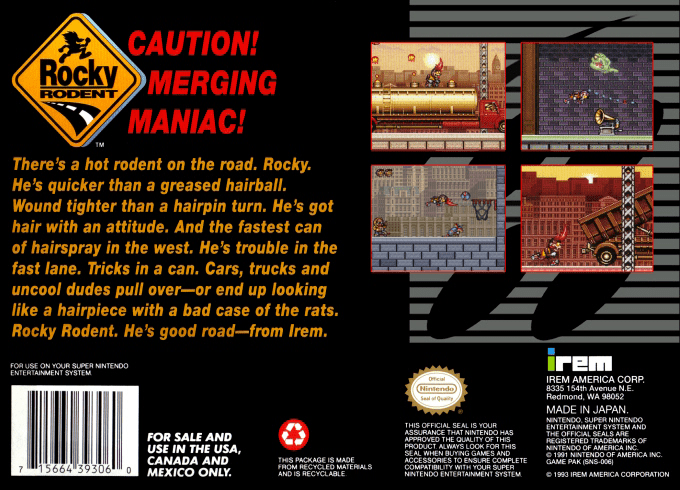 Rocky Rodent — Box back
