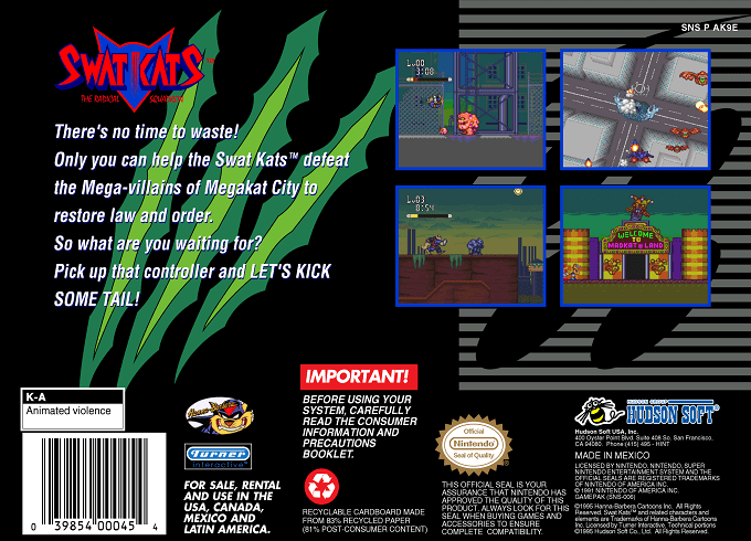 SWAT Kats : The Radical Squadron — Box back