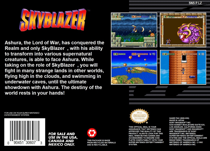 Skyblazer — Box back