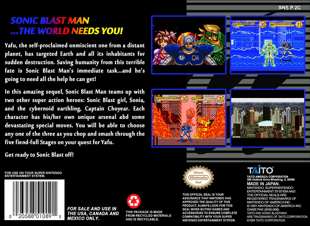 Sonic Blast Man II — Box back
