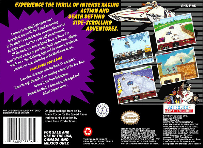 Speed Racer in My Most Dangerous Adventures — Box back