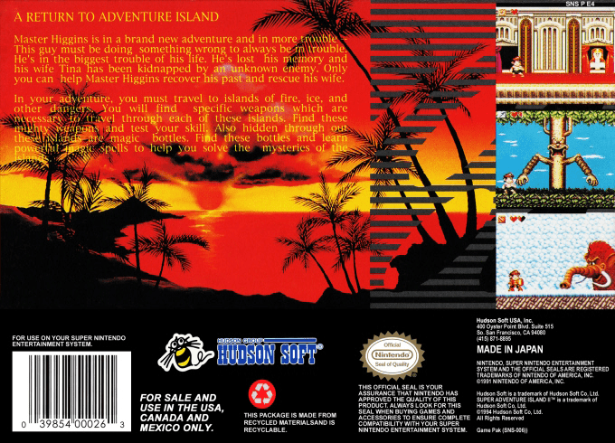 Super Adventure Island II — Box back