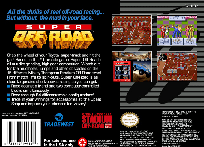 Super Off Road — Box back