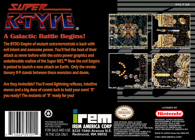 Super R-Type — Box back