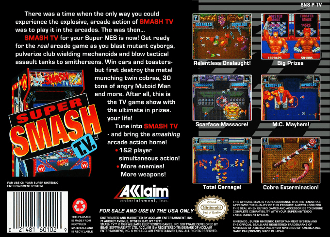 Super Smash T.V. — Box back