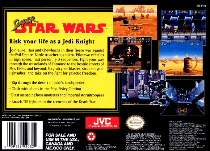 Super Star Wars — Box back