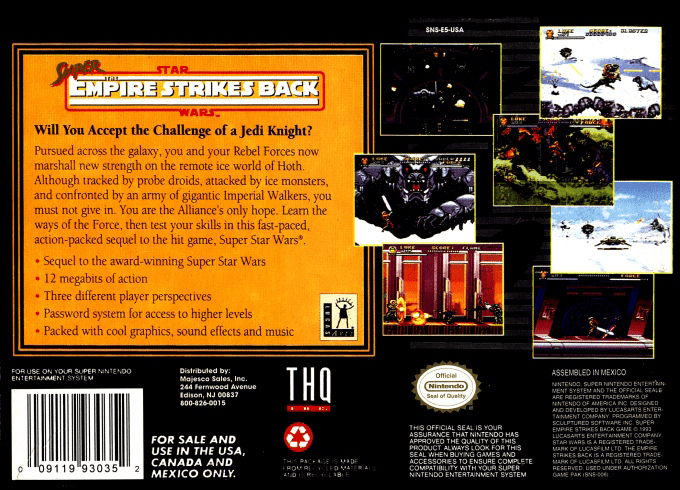Super Star Wars : The Empire Strikes Back — Box back