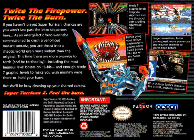 Super Turrican 2 — Box back