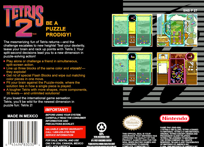 Tetris 2 — Box back