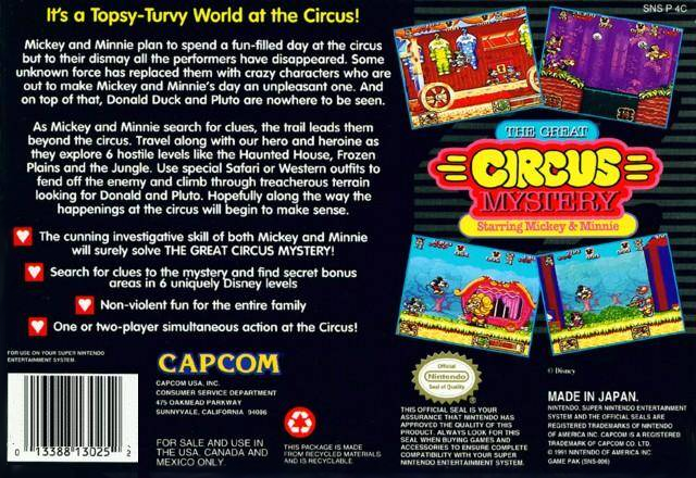 The Great Circus Mystery Starring Mickey & Minnie — Box back