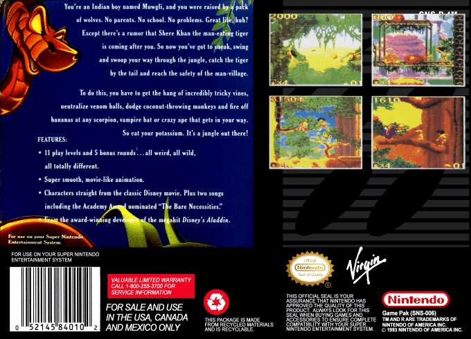 The Jungle Book — Box back