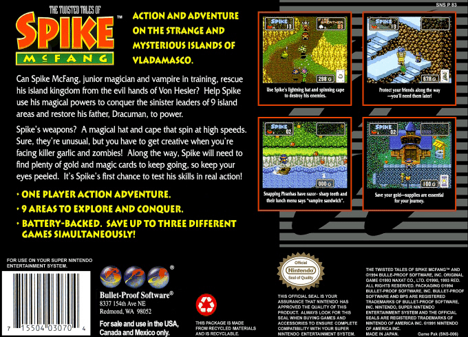 The Twisted Tales of Spike McFang — Box back