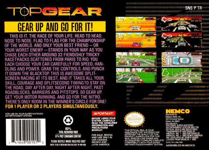 Top Gear — Box back