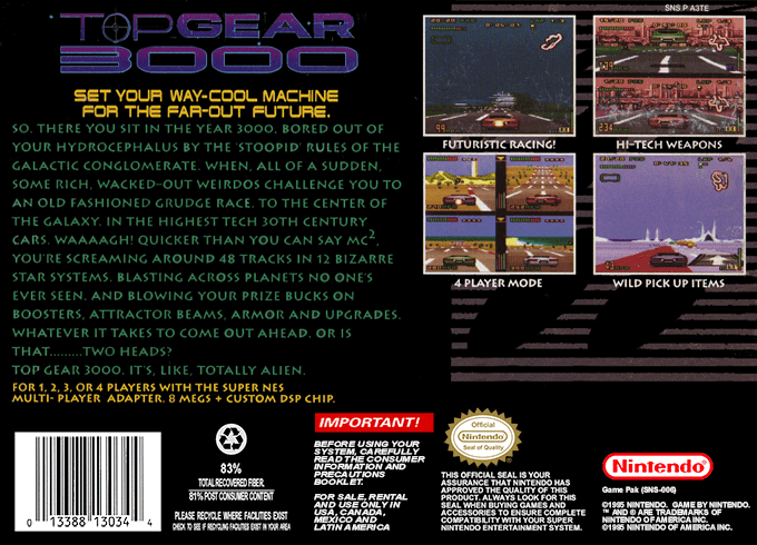 Top Gear 3000 — Box back