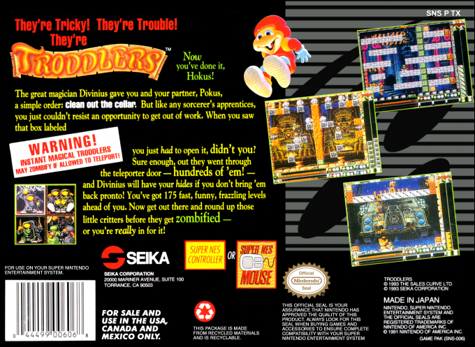 Troddlers — Box back