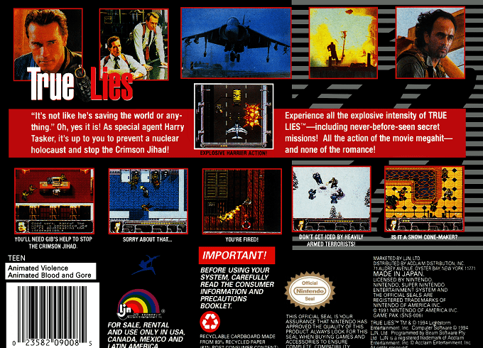 True Lies — Box back