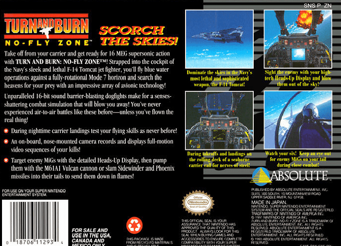 Turn and Burn : No-Fly Zone — Box back