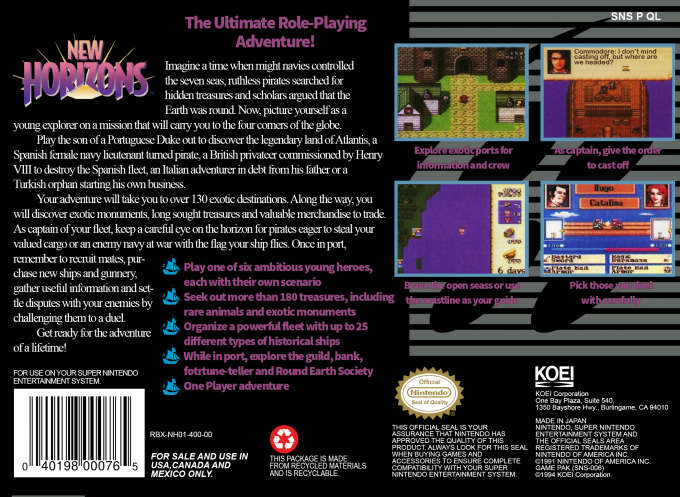 Uncharted Waters 2 : New Horizons — Box back
