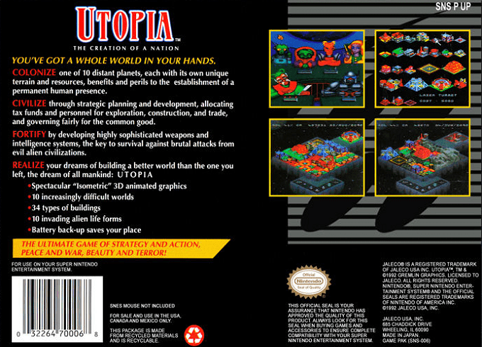 Utopia : The Creation of a Nation — Box back