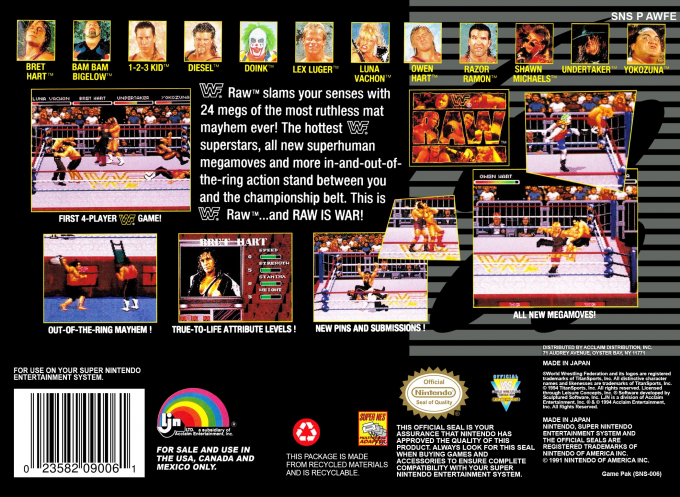 WWF Raw — Box back