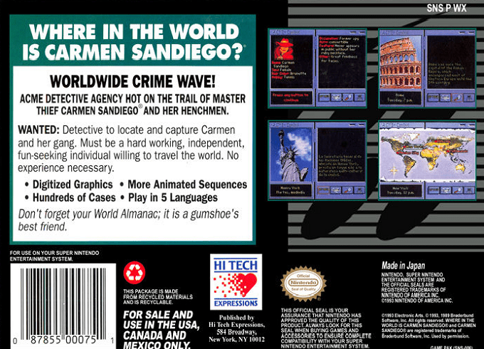 Where in the World is Carmen Sandiego? — Box back