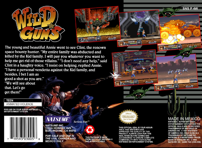 Wild Guns — Box back