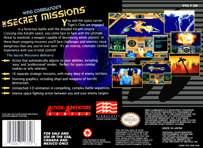 Wing Commander : The Secret Missions — Box back