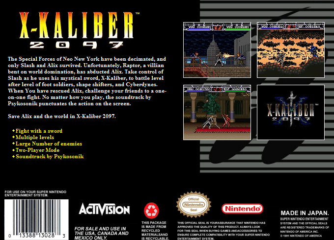X-Kaliber 2097 — Box back