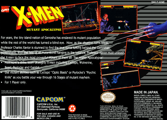 X-Men : Mutant Apocalypse — Box back