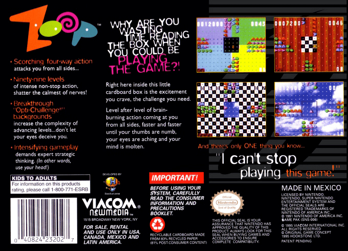 Zoop — Box back