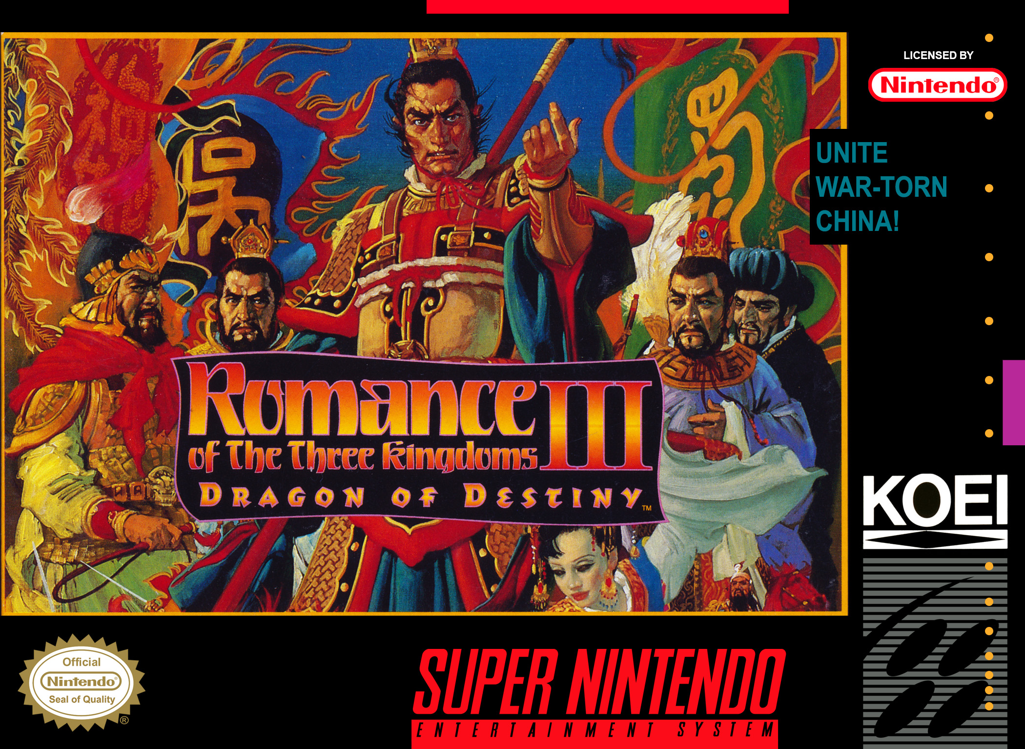 Romance of the Three Kingdoms III : Dragon of Destiny box art