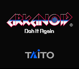 Arkanoid : Doh It Again — Title screen