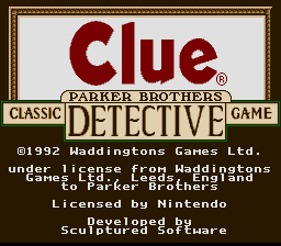 Clue — Title screen
