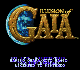 Illusion of Gaia — Title screen