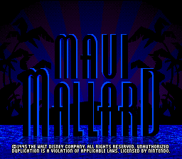 Maui Mallard in Cold Shadow — Title screen