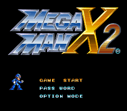 Mega Man X2 — Title screen