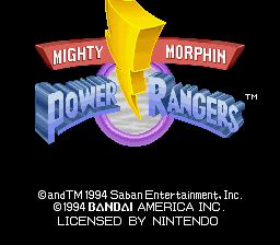 Mighty Morphin Power Rangers — Title screen