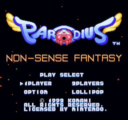 Parodius — Title screen